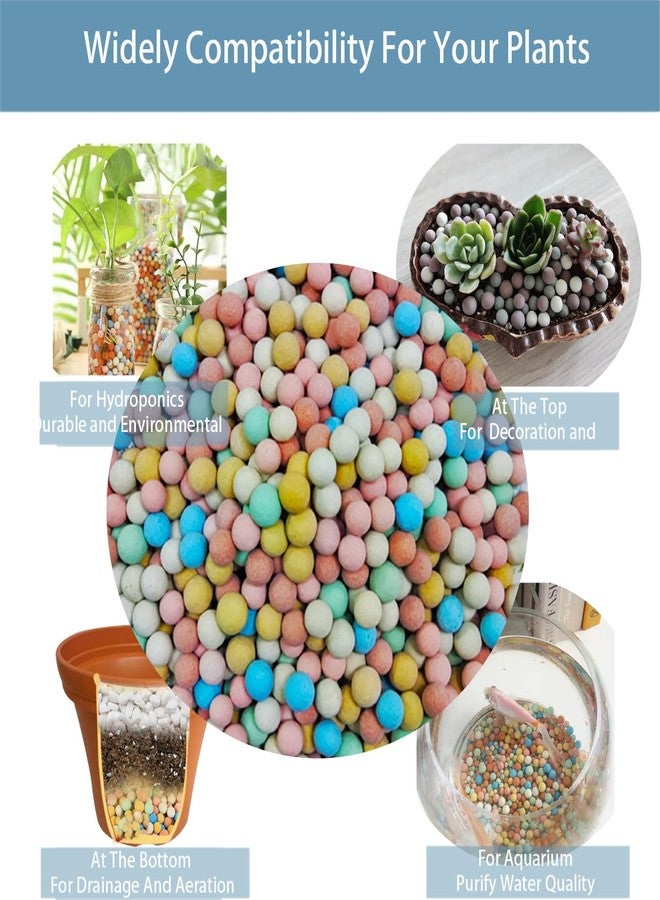 Rurtsva Natural Organic Colorful Leca Balls for Plants, 8mm-10mm Ceramsite Clay Pebbles Indoor Potting Garden Soil for Orchid, Succulents, Hydroponics, Decoration, Drainage (2LBS, Colorful, 1) - Image 5