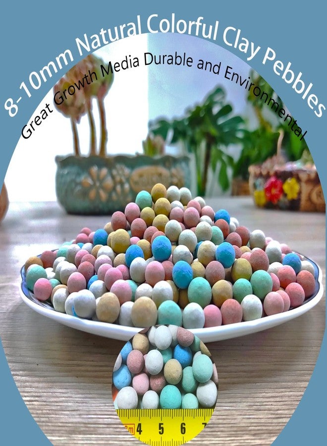 Rurtsva Natural Organic Colorful Leca Balls for Plants, 8mm-10mm Ceramsite Clay Pebbles Indoor Potting Garden Soil for Orchid, Succulents, Hydroponics, Decoration, Drainage (2LBS, Colorful, 1) - Image 2