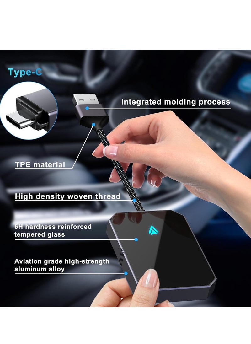 Wireless Android Auto Car Adapter,Wireless Adapter for Factory Wired Android Auto Car, Plug & Play Converts Wired to Wireless,2024 Upgraded Auto Dongle, Low Latency&Online Update Car Adapter(Android)