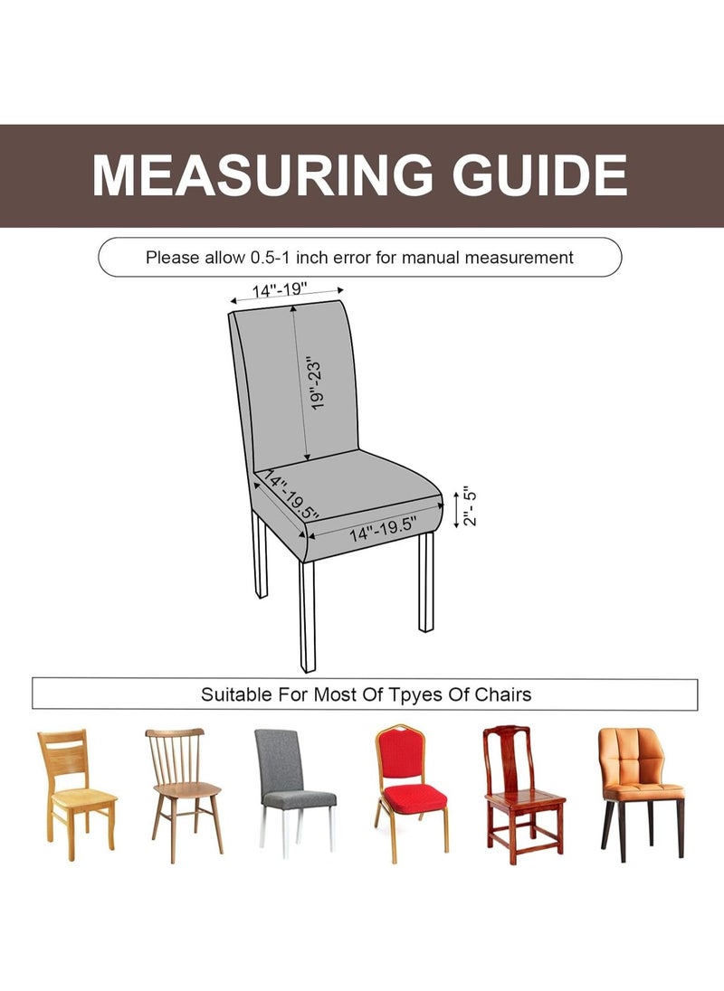Alruht 4 Pieces Waterproof Chair Covers for Dining Room, Stretch Jacquard Dining Chair Slipcovers, Removable Washable Chair Protector for Kitchen, Hotel, Restaurant(Grey)  - Image 2