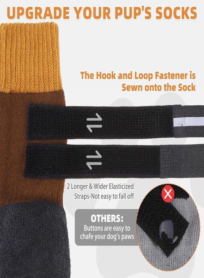 KOOLTAIL Anti Slip Winter Dog Socks to Prevent Licking Paws, Waterproof Snow Rain Long Dog Boots&Paw Protector, Warm Grippy Booties Reflective Double Straps for Hardwood Floor, Small Medium Large Dogs - Image 4