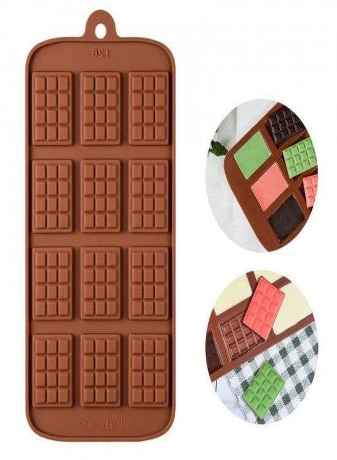 Makekartz.com Mini Dairymilk Shape Silicone 12 Small Size Chocolate Bar Making Mould Fondant (Pack of 1 Multi Color) - Image 2