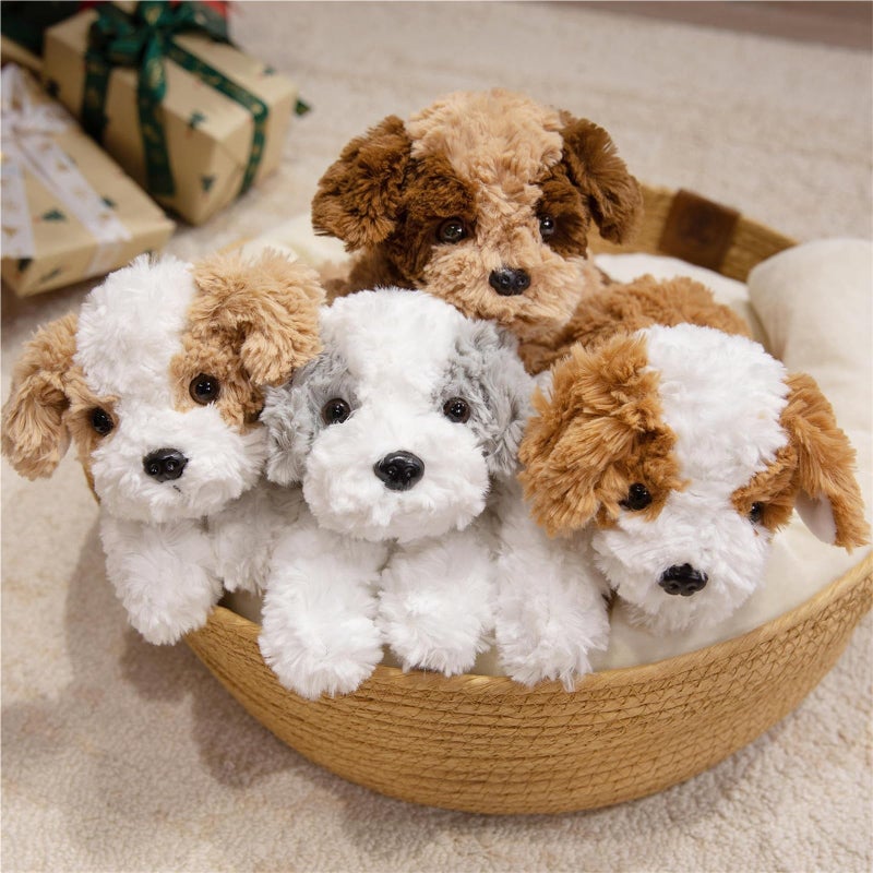 Khaki Baby Dog Plush Hug Pillow 32cm Sleeping Position Cushion Birthday Gift - Image 3