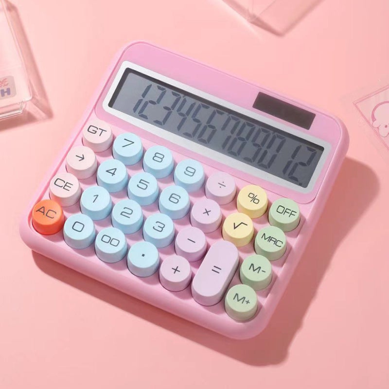 Calculator: 12-Digit Display Large Round Keys Mechanical Keyboard - Tactile Response Energy Efficient Calculator for Office Work, Accounting Tasks, Student Use - Image 2