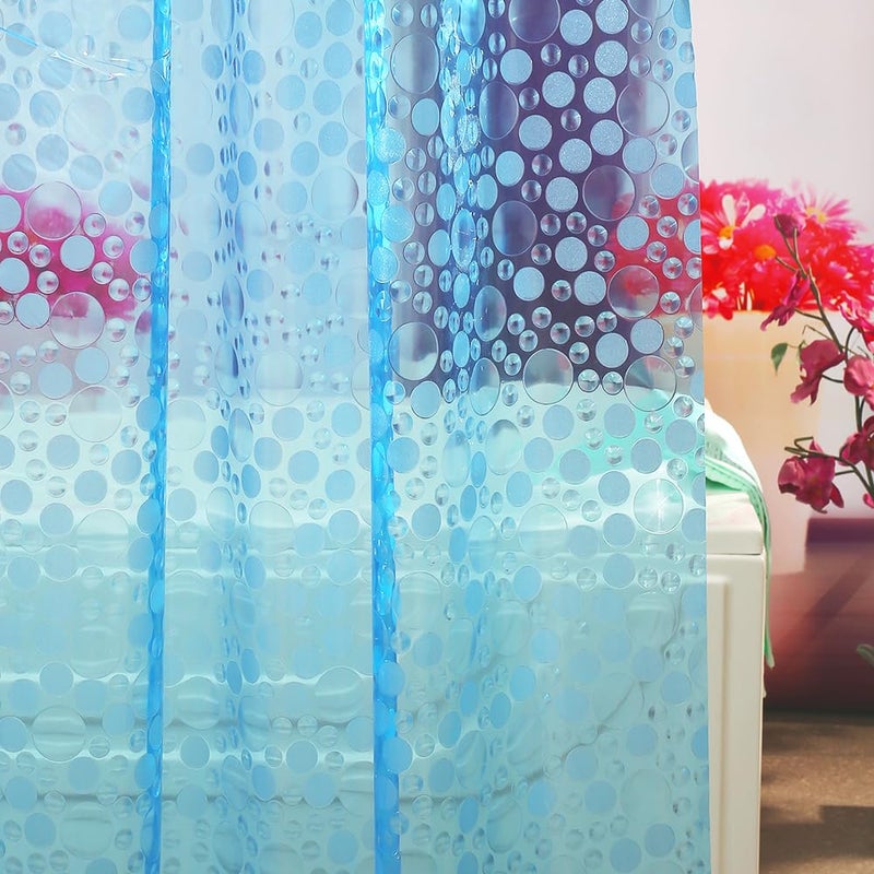 GaGeetopia EVA Blue Thin Shower Curtain Liner Pebble Pattern 72x72 Inch Lightweight Plastic Bathroom Shower Showroom Inner Curtain with Rustproof Metal Grommets and Weighted MagnetsNo Hooks