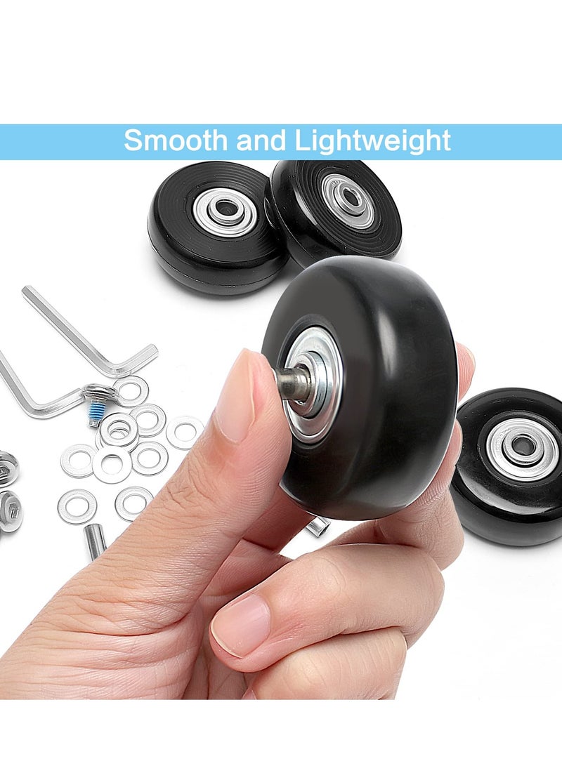 4 PCS 50x18mm Luggage Suitcase Replacement Wheels Rubber Luggage Wheel Repair Kit Heavy Duty Suitcase Wheels Replacement with Screws for Luggage Suitcase (Black) - Image 3