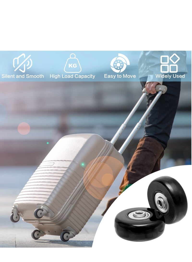 4 PCS 50x18mm Luggage Suitcase Replacement Wheels Rubber Luggage Wheel Repair Kit Heavy Duty Suitcase Wheels Replacement with Screws for Luggage Suitcase (Black) - Image 4