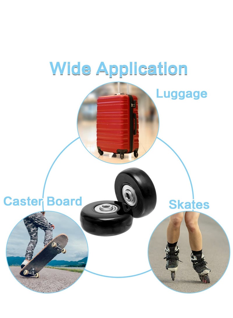 4 PCS 50x18mm Luggage Suitcase Replacement Wheels Rubber Luggage Wheel Repair Kit Heavy Duty Suitcase Wheels Replacement with Screws for Luggage Suitcase (Black) - Image 5