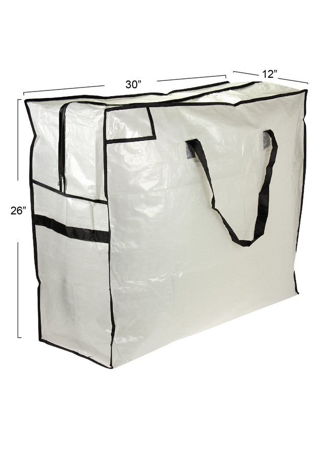 Household Essentials Household Essentials 2622 MightyStor Large Storage Bag with Handles | Clothing and Linen Storage Bag | White Tarp with Black Trim - Image 4