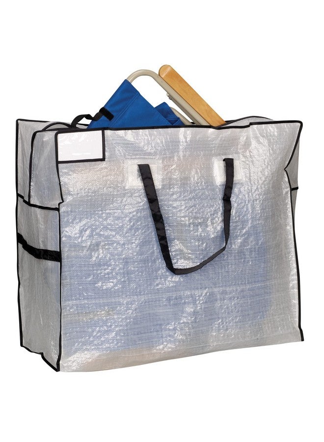 Household Essentials Household Essentials 2622 MightyStor Large Storage Bag with Handles | Clothing and Linen Storage Bag | White Tarp with Black Trim - Image 5