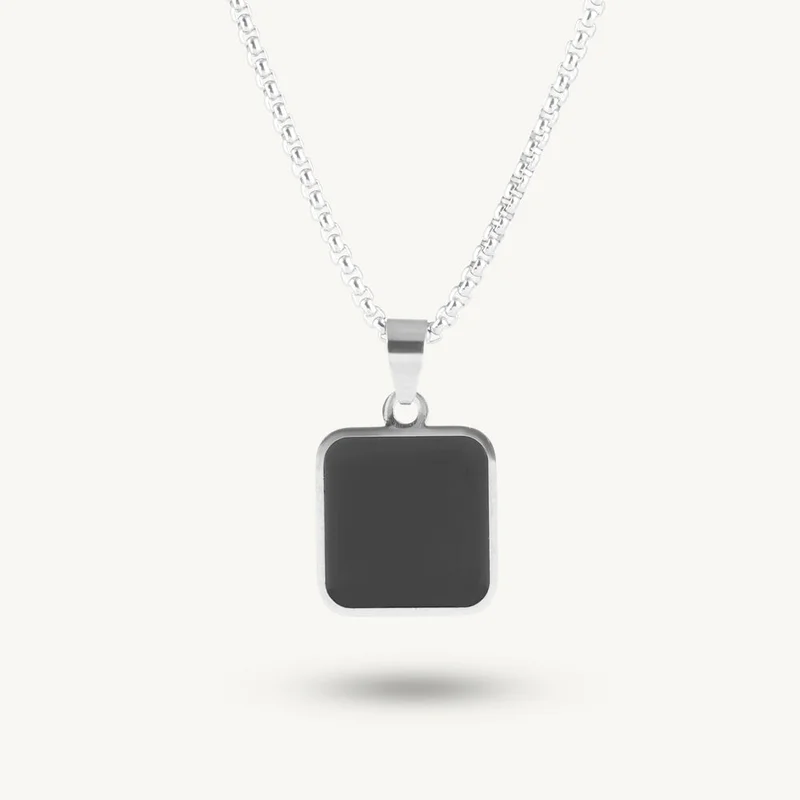 Palmonas Aegis Bold Square Pendant Necklace For Men - Waterproof & Anti-Tarnish