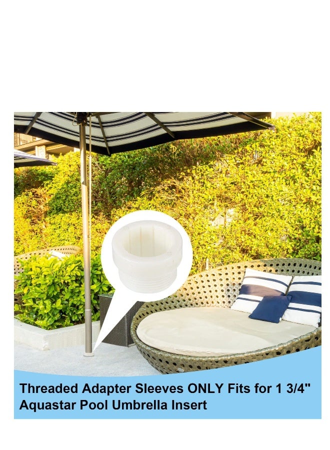 Pool Umbrella Stabilizer Adapter, Pool Umbrella Threaded Adapter Sleeves, Umbrella Pole Stabilizer, for Outdoor Patio Deck 1 3/4" Umbrellas Insert (White)  - Image 5