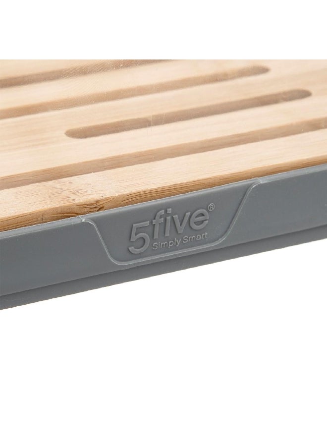 حامل ماكينة تحضير صندوق خبز بلاستيك وخيزران فريش إيت شفاف وبيج 29 سم 179681 - Image 4