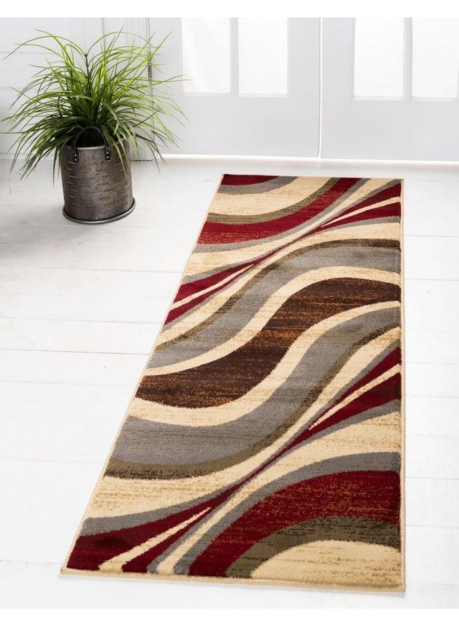 Unique Loom Barista Collection Area Rug Ngada (2' 2" X 6' 1" Runner Beige Red) - Image 2