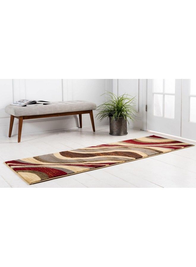 Unique Loom Barista Collection Area Rug Ngada (2' 2" X 6' 1" Runner Beige Red) - Image 3