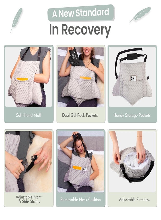 MOYOAMA 4 Pc Hysterectomy Pillow Set - Incl Seatbelt Cushion & 2 Gel Packs for Soothing Relief - After Hysterectomy Recovery Must-Haves, Post-Op C-Section Pillow Gifts, Abdominal Surgery Recovery - Image 3