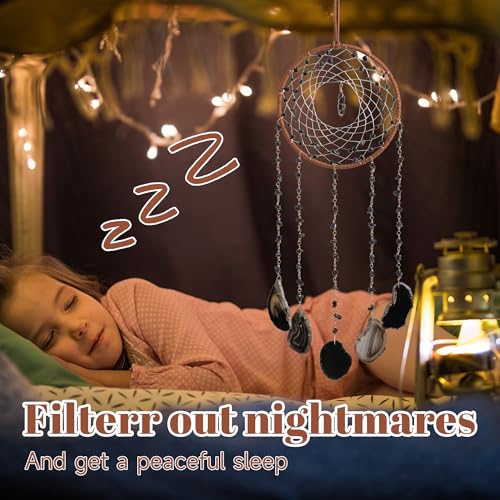 Dreamocean Black Dream Catcher Crystal Dreamcatcher Sun Catchers with Crystals Wall Window Hangings Bedroom Home Decor Gift for Girls Boys Adults - Image 4