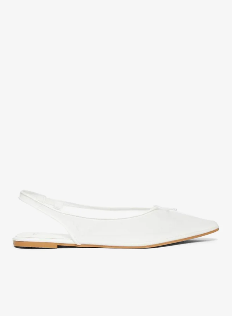 Styli White Slingback Flat Shoes