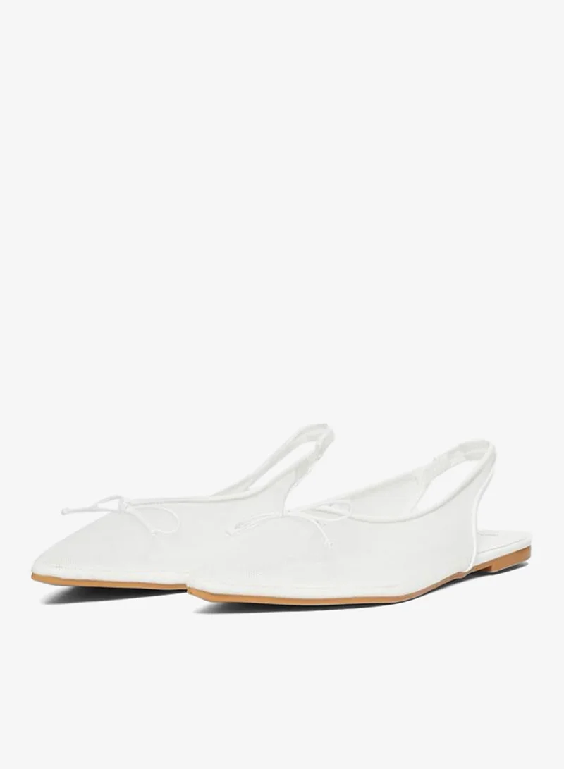 Styli White Slingback Flat Shoes