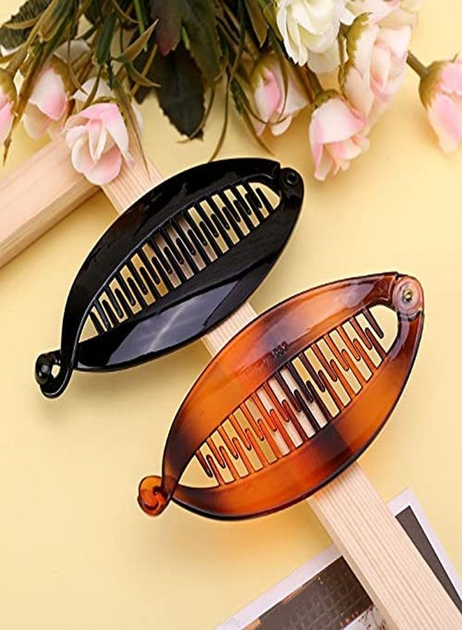 El Regalo 2 PCs Big 5 inch Banana Clip Hair Clincher Rounded Edges Hair Comb | Banana Barrettes for Girls & Women - Image 2