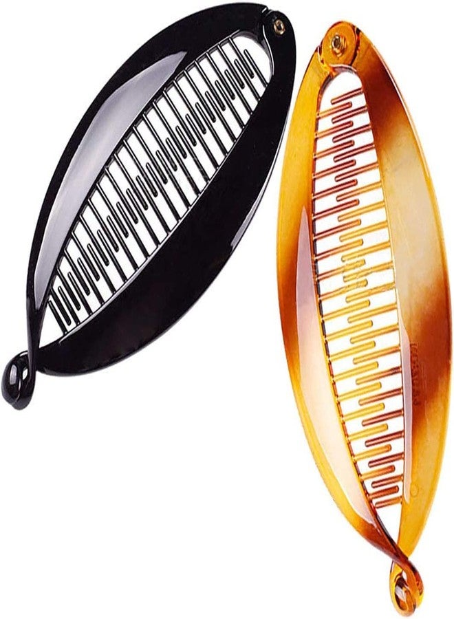 El Regalo 2 PCs Big 5 inch Banana Clip Hair Clincher Rounded Edges Hair Comb | Banana Barrettes for Girls & Women - Image 1