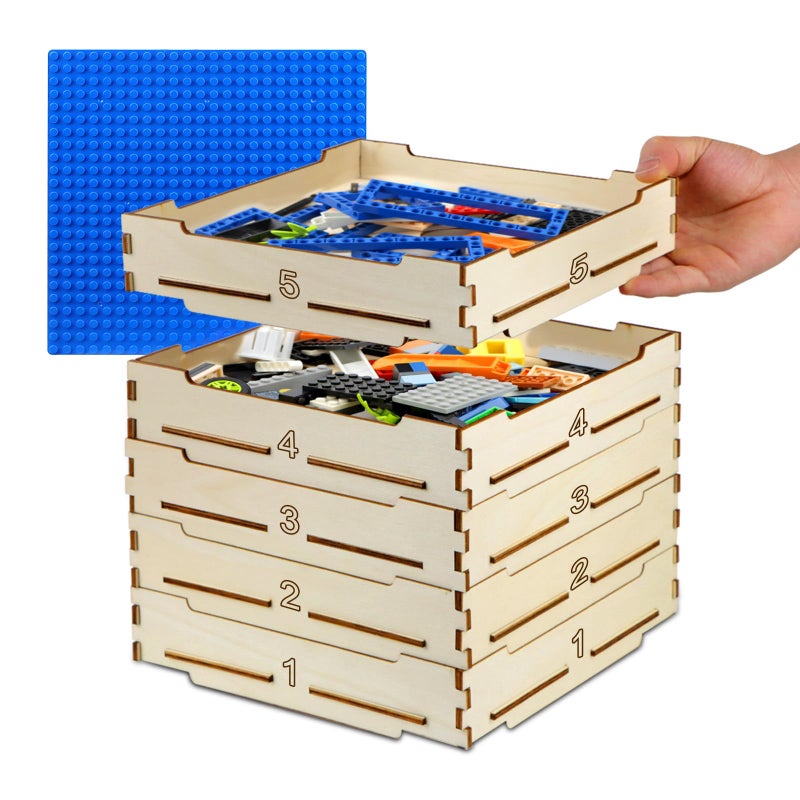 WSBXBB 5 Tray Sorter Sifter Box Used for Lego Storage Sorter Brick Box for Lego Blocks Gift for LegoLover Gift for Teens and Adults 5 Different Size Sorter Perfect for LegoBlocks - Image 3