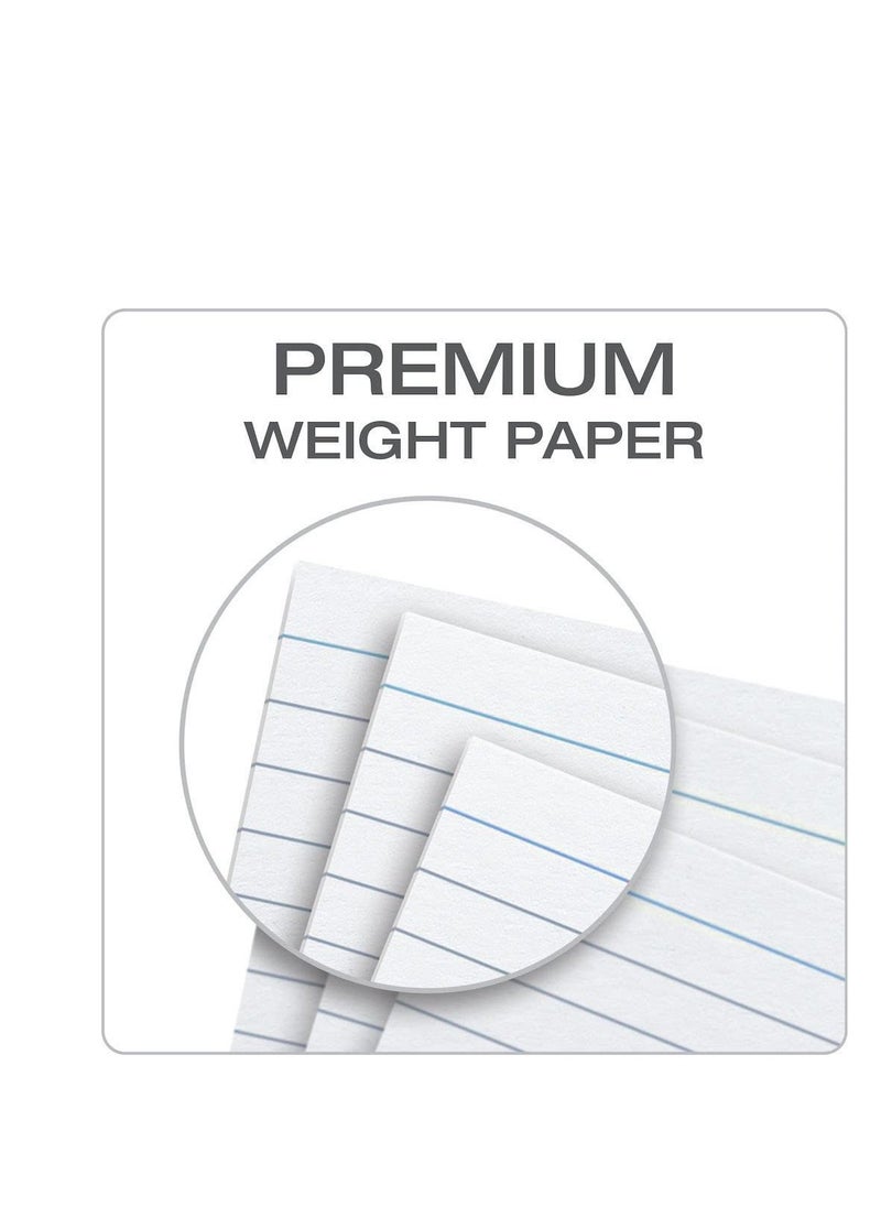 MARKQ - Ruled index card, 100 Pack White Lined Record Cards for Office School Note making, List Making, Revision Flash Cards, 5” x 3”, 240GSM - Image 1