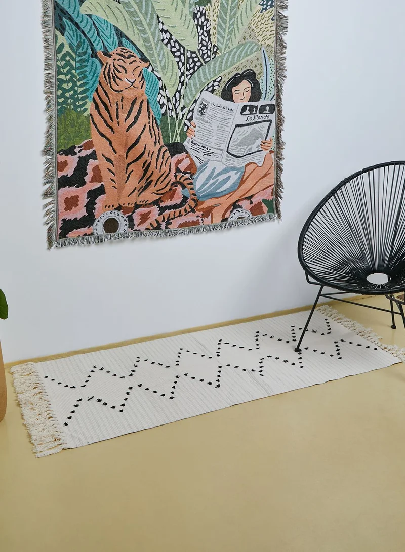 AURORA Tassel Woven Rug 70X160Cm