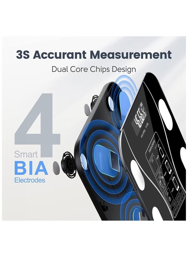 ميزان شخصي رقمي 180 كجم، ميزان ذكي لقياس وزن الجسم مع بلوتوث وتطبيق لمراقبة تكوين الجسم - Image 5