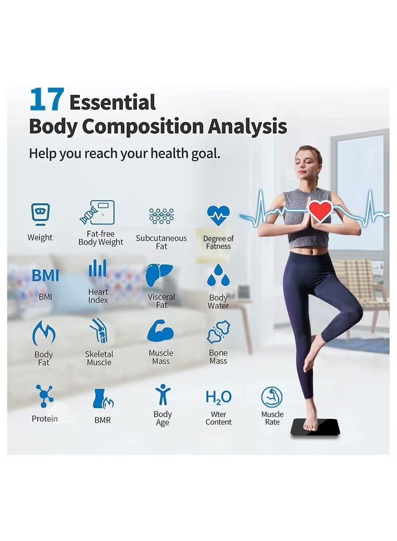 ميزان شخصي رقمي 180 كجم، ميزان ذكي لقياس وزن الجسم مع بلوتوث وتطبيق لمراقبة تكوين الجسم - Image 2