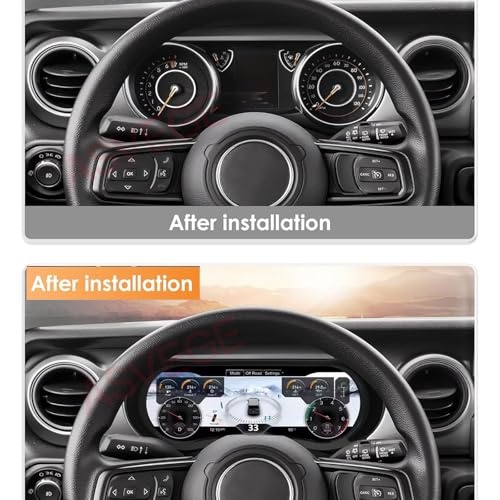 ASVEGE 12.3 inch Digital Dash Instrument Cluster for Jeep Wrangler JL/Gladiator 2018-2023 Car Odometer Dashboard Cluster Virtual Cockpit Plug&Play,Non-Destructive Install,OTA Upgrade - Image 2