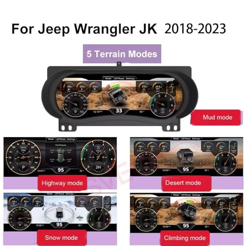 ASVEGE 12.3 inch Digital Dash Instrument Cluster for Jeep Wrangler JL/Gladiator 2018-2023 Car Odometer Dashboard Cluster Virtual Cockpit Plug&Play,Non-Destructive Install,OTA Upgrade - Image 4