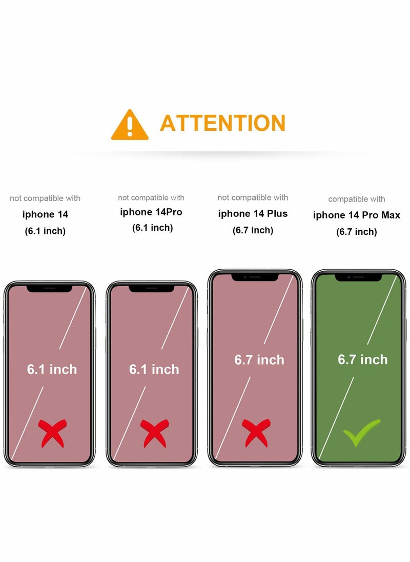 Excefore Compatible with iPhone 14 Pro Max Case Wallet with Credit Card Holder Flip Premium Leather Magnetic Clasp Kickstand Heavy Duty Protective Cover for iPhone 14 Pro Max 6.7 Inch (Black)  - Image 2
