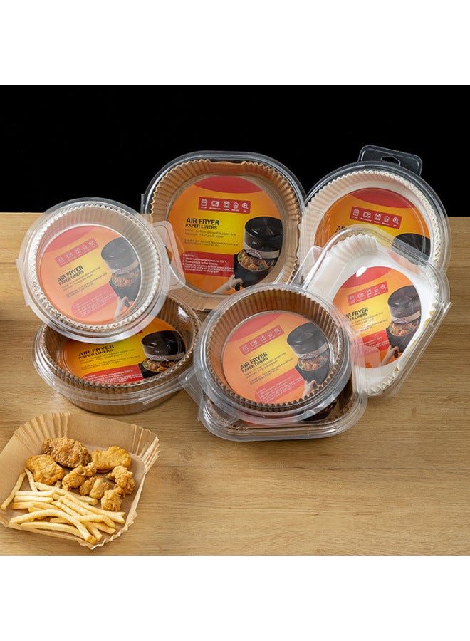 Air Fryer Special Paper Silicone Oil Paper Tray Paper Holder Round Oil Absorbing Paper Food Pad Paper Baking Disposable Household Baking-Specifications:Boxed Natural Color  50 - Image 4