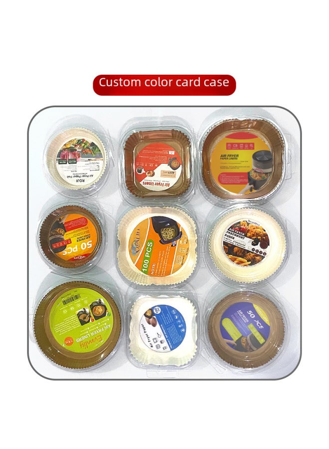 Air Fryer Special Paper Silicone Oil Paper Tray Paper Holder Round Oil Absorbing Paper Food Pad Paper Baking Disposable Household Baking-Specifications:Boxed Natural Color  50 - Image 3