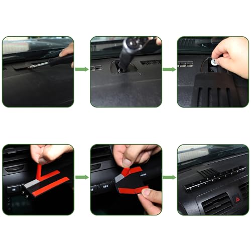 PIUGILH Car Instrument Panel Track Mobile Phone Holder Trim for Hummer H3 2005-2009 Central Control Air Vent Multifunctional Mobile Phone Holder,Black,1PCS - Image 5