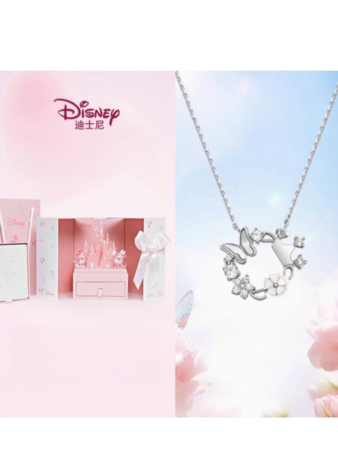 Disney Necklace Women's New Light Luxury Niche Exquisite High-Class Pure Silver Qixi Gift  - Image 1