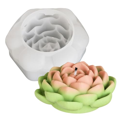 NINEXY 3D Flower Silicone Candle Molds Lotus/Rose/Iris/Camellia Flower Soap Plaster Resin Casting Mold Fondant Chocolate Cake Baking Tools (Lotus A) - Image 1