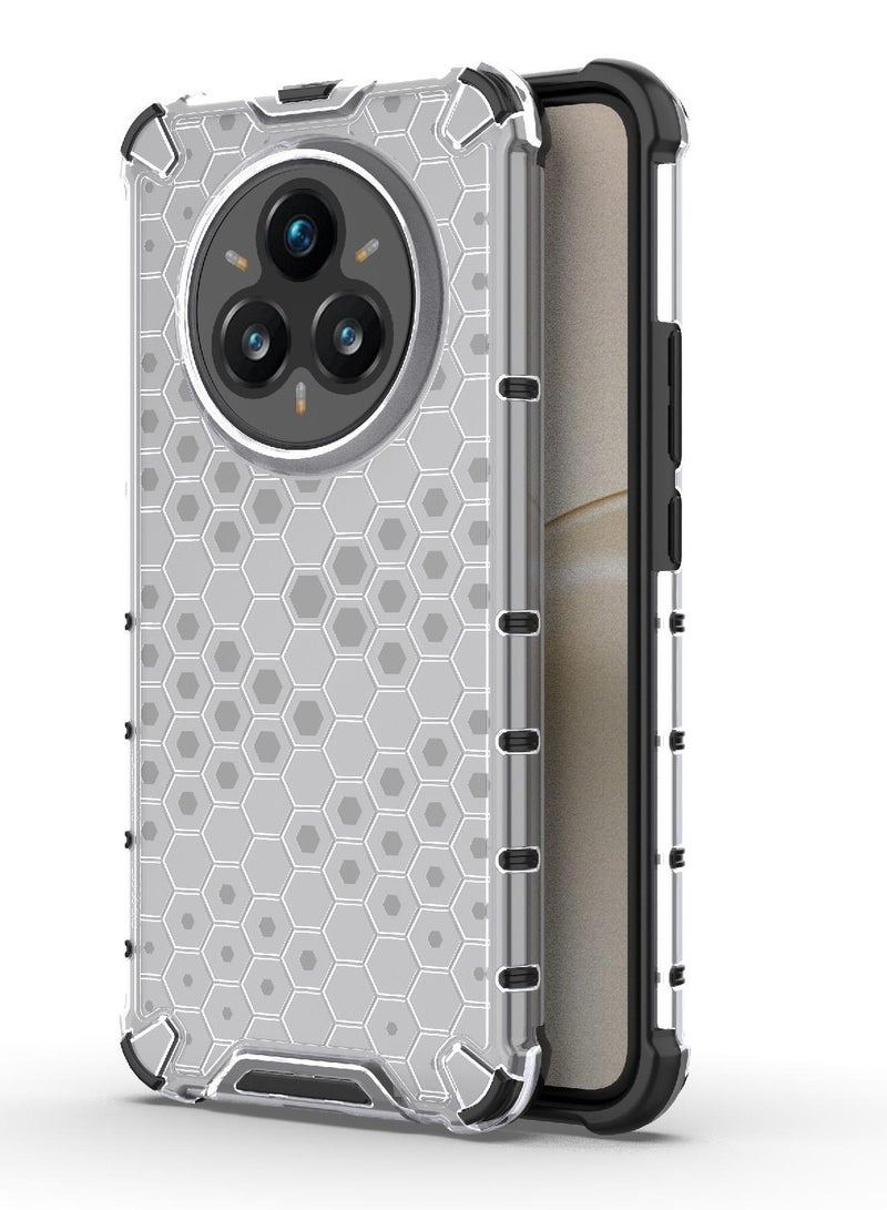 Case Cover Honeycomb Case Shockproof Camera Protection Cover Compatible with Realme 14 Pro Plus ( transparent &  Black) - Image 1