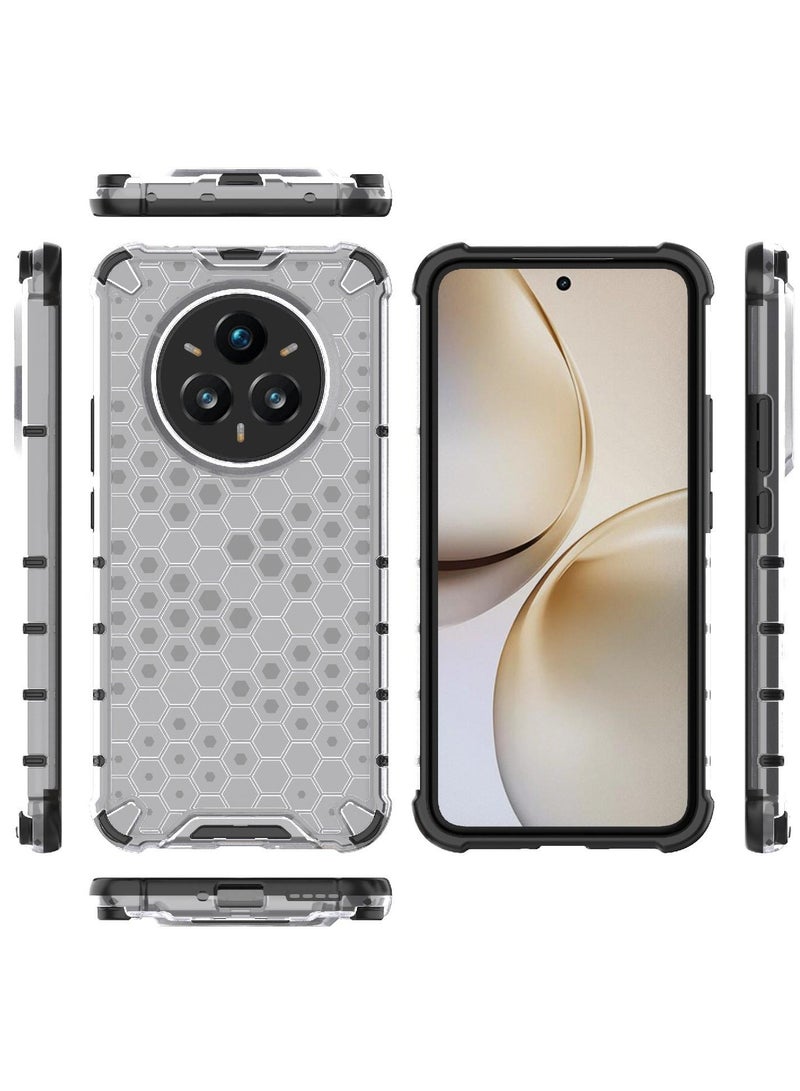 Case Cover Honeycomb Case Shockproof Camera Protection Cover Compatible with Realme 14 Pro Plus ( transparent &  Black) - Image 4