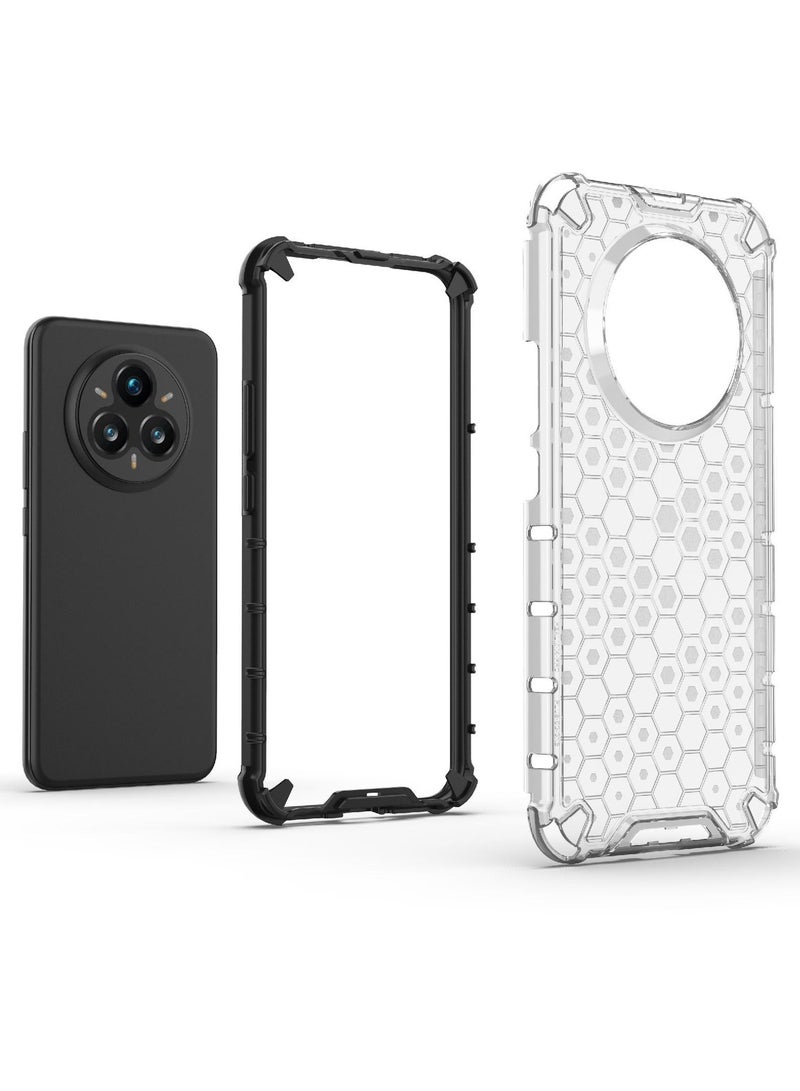 Case Cover Honeycomb Case Shockproof Camera Protection Cover Compatible with Realme 14 Pro Plus ( transparent &  Black) - Image 3