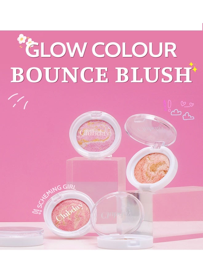 كلوبداي مسحوق أحمر الخدود الرخامي المخبوز والمشرق طويل الأمد ، لمسة نهائية متوهجة ، ناعم وقابل للمزج ، مناسب لجميع ألوان البشرة ، # 02 3.5 جم - Image 4