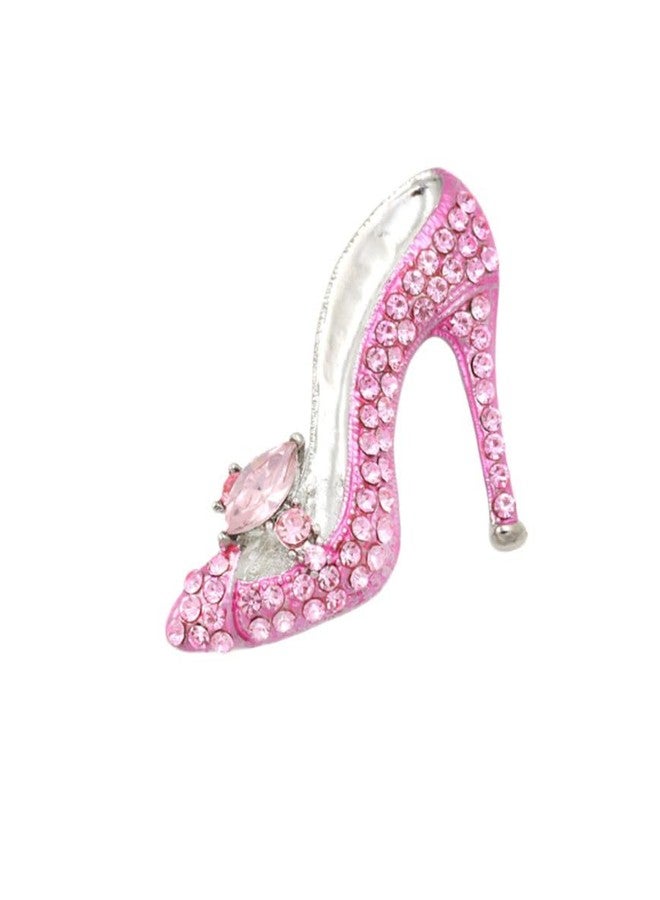 vmcoatdu Women Stylish Charm Brooch Pin Crystal Rhinestone High Heel Princess Shoes Brooch Badge (Pink) - Image 1