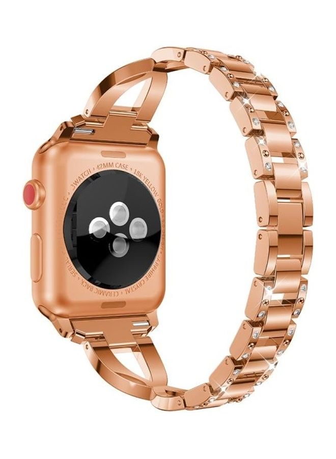 NIBEMINENT Stainless Steel Wrist Strap for Apple Watch Series 3/2/1 38mm Rose Gold - Image 3