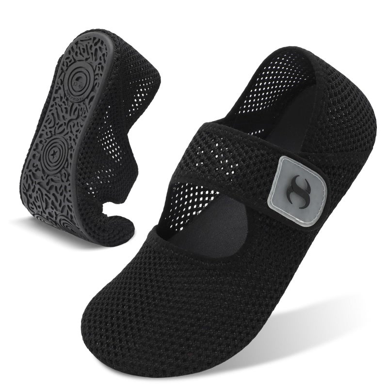 Scurtain Swim Shoes Women Summer Beach Water Aerobics Shoe Ladies Black Aqua Sand Socks Youth Pool River Swimming Gardening Shoes Mesh Slides Sandals Size - Image 2