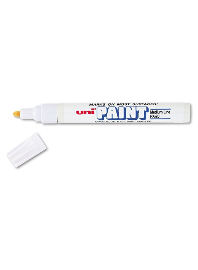 Dymo Uni-Paint PX-20 Oil-Based Paint Marker, Medium Point (White) - Image 1