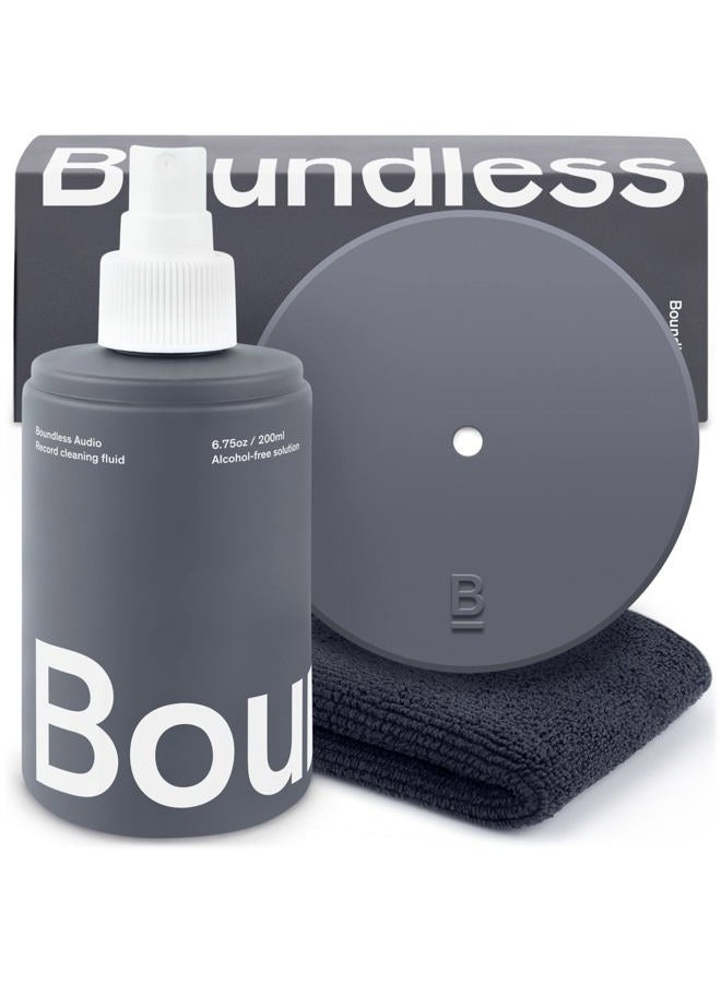 Boundless Audio Record Cleaning Solution - 6.75oz Vinyl Record Cleaner Fluid & Vinyl Cleaner Cloth & Record Label Protector - Image 1