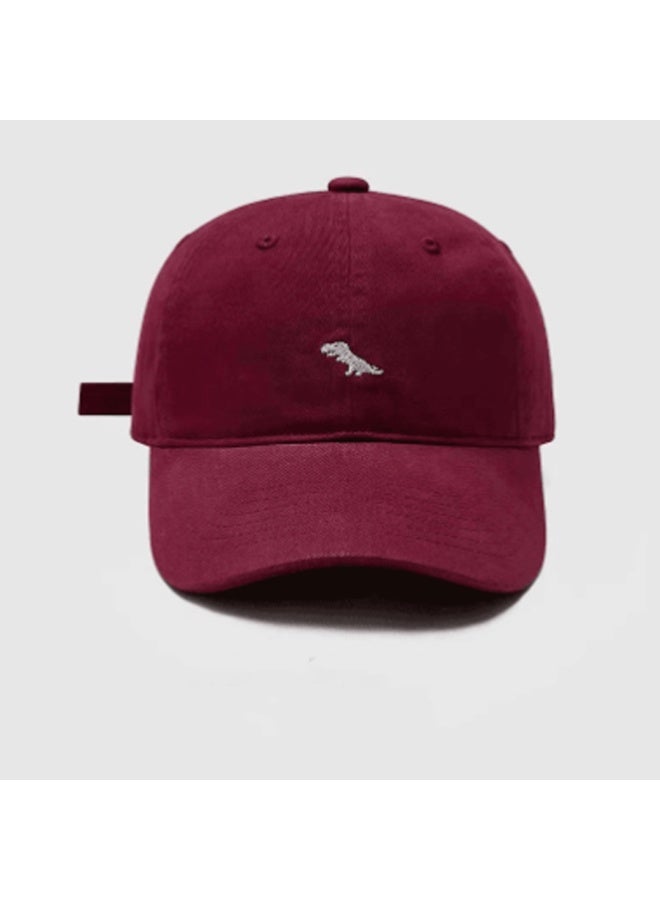 NEW ERA Burgundy Baseball Cap with Dinosaur Embroidery 54-62cm