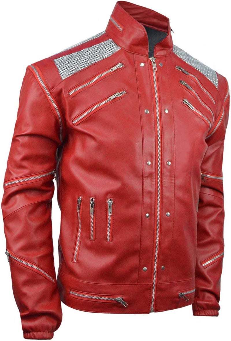 DIZLLER Beat-It Jacket - Red - Faux Leather - Image 1