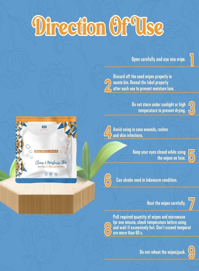 FEDORA EMPIRE Bed Bath Wipes, Adult Wet Wipes, Adult Bath Wipes, Anti Bacterial, Ready To Use Cleansing Towels, Refreshing Sponge Bath Towel, For Men & Women (60, White, 32 X32 CM) - Image 3